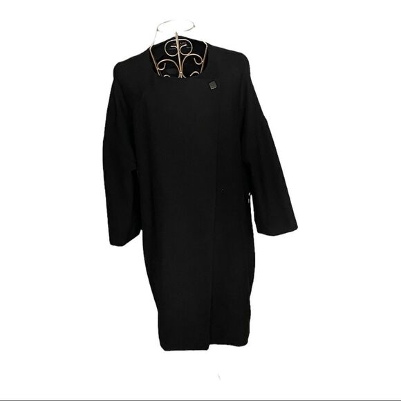 Zara 3/4 sleeve black asymmetrical front jacket size medium - Picture 4 of 16